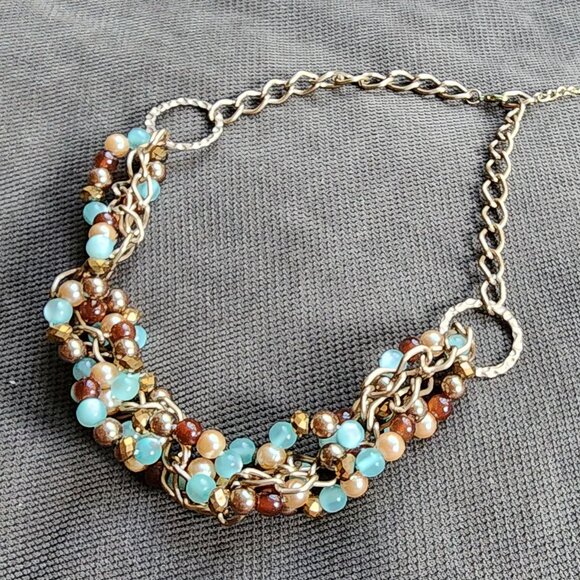 Claire's Colorful Beaded Gold Toned Adjustable Necklace - Picture 4 of 13